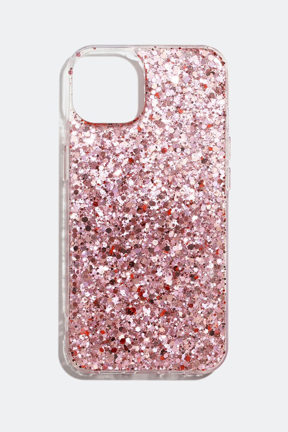 Gjennomsiktig mobildeksel med rosa glitter, iPhone 14 i gruppen Accessories / Mobiltilbehør / Mobildeksel / iPhone 14 / 14 PRO hos Glitter (174000335014)