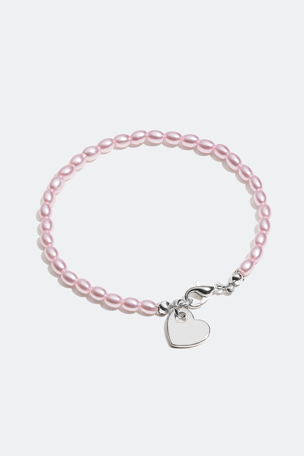 Armbånd med rosa perler og hjerte i gruppen Smykker / Armbånd / Tynne hos Glitter (251000975102)