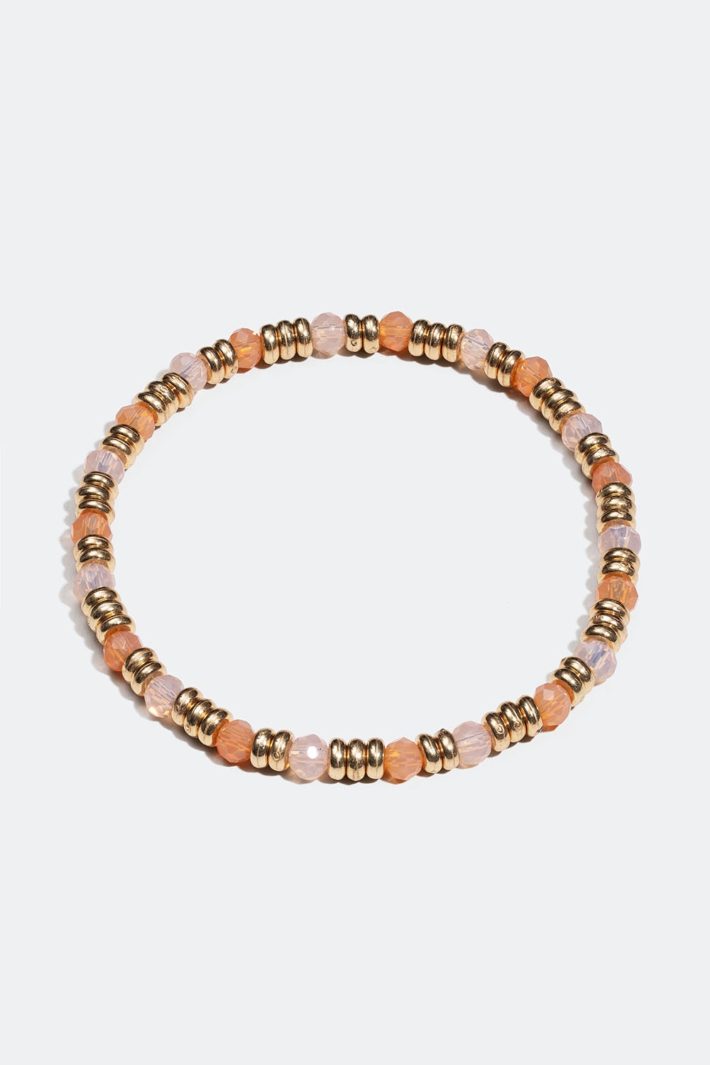 Elastisk armbånd med gullfargede og rosa perler i gruppen Smykker / Armbånd / Tynne hos Glitter (251001095402)