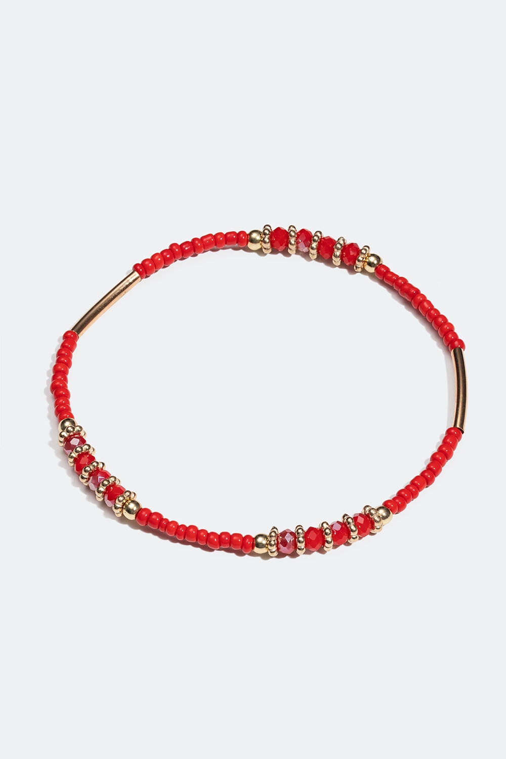 Elastisk armbånd med røde perler i gruppen Smykker / Armbånd / Tynne hos Glitter (251001116002)