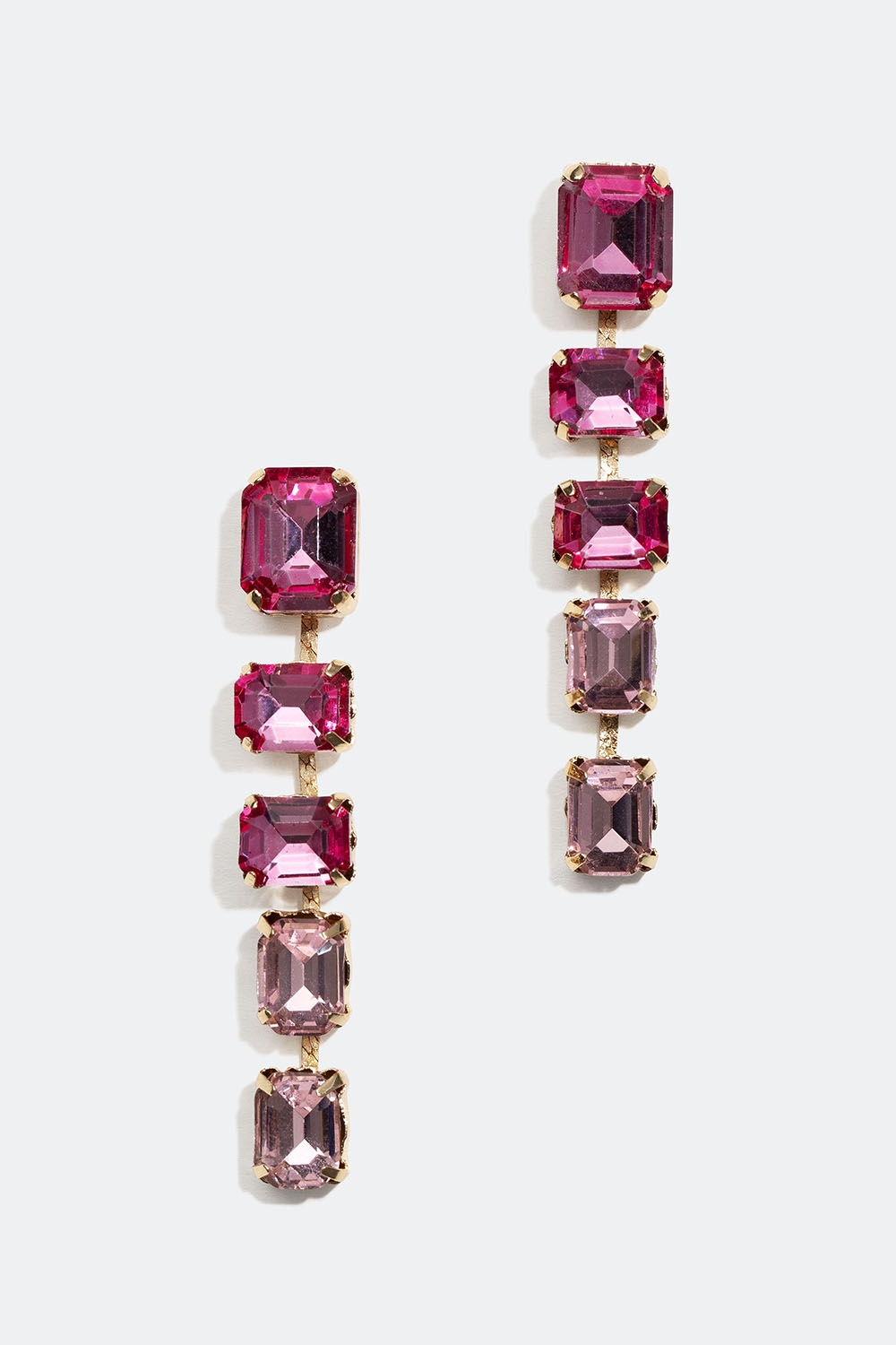 Lange øredobber med rosa glasstener i gruppen Smykker / Øredobber hos Glitter (253005955502)