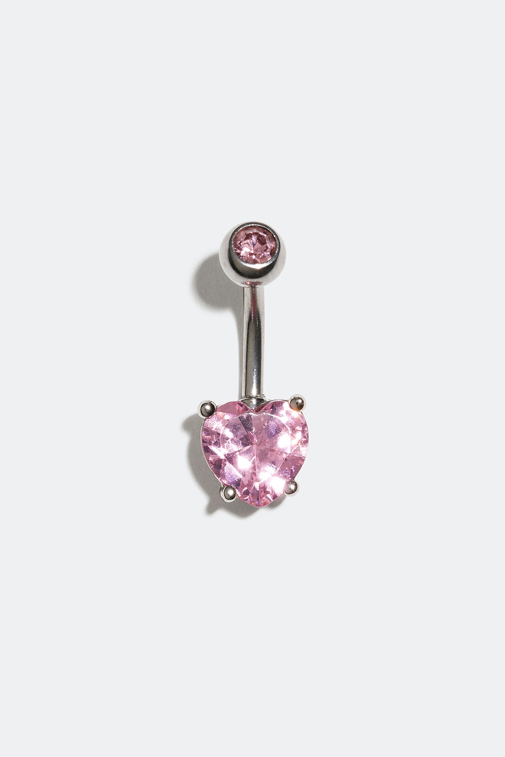 Navlepiercing med rosa hjerte i Cubic Zirconia i gruppen Smykker / Piercinger / Navlepiercing hos Glitter (255000455010)