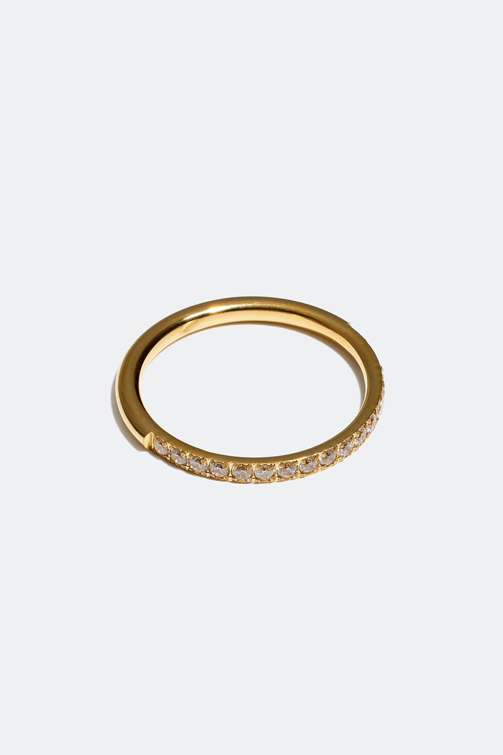 Tynn ring i stål med 18 k gull, med Cubic Zirconia i gruppen Smykker / Ringer / Tynne hos Glitter (256000732)