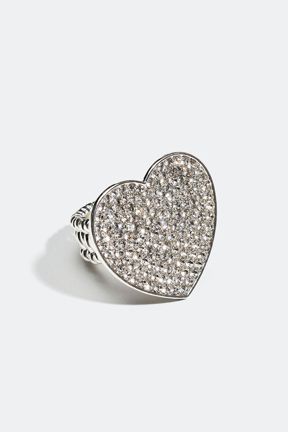 Justerbar ring med hjerte og glassteiner i gruppen Smykker / Ringer / Rhinestone hos Glitter (256000880201)
