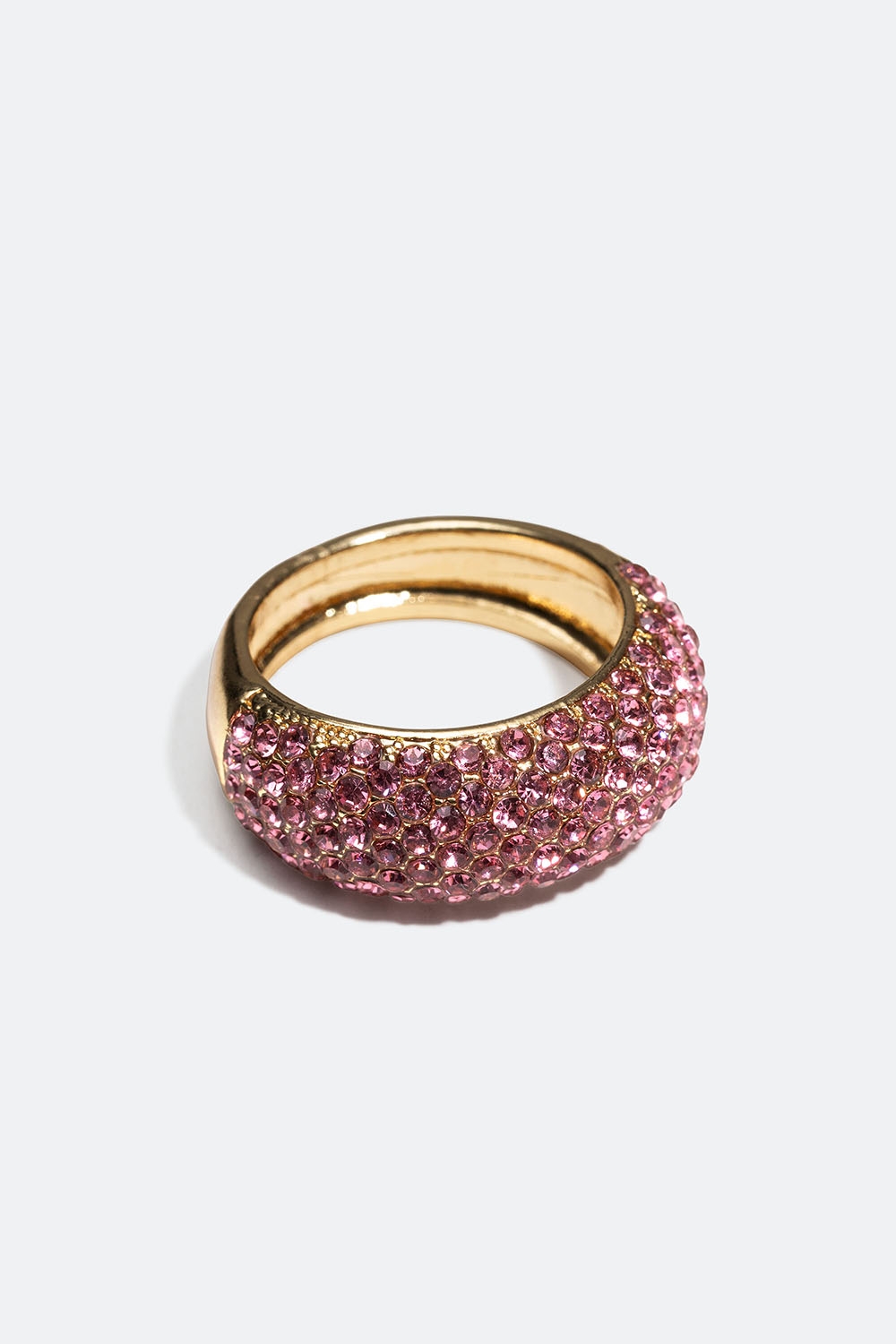 Kraftig ring med rosa glassteiner i gruppen Smykker / Ringer / Rhinestone hos Glitter (25600097)