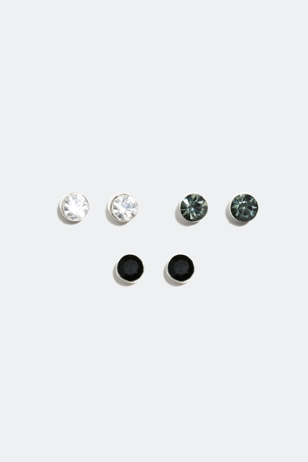 Tre par studs med runde, fargede glassteiner i gruppen Smykker / Øredobber / Flerpakning hos Glitter (326752)