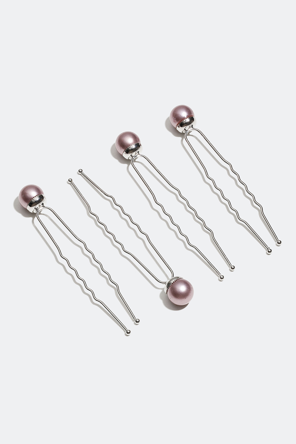 Hårnåler med lilla perler for å sette opp håret, 4-pakning i gruppen Håraccessories / Styling & verktøy hos Glitter (334000076600)