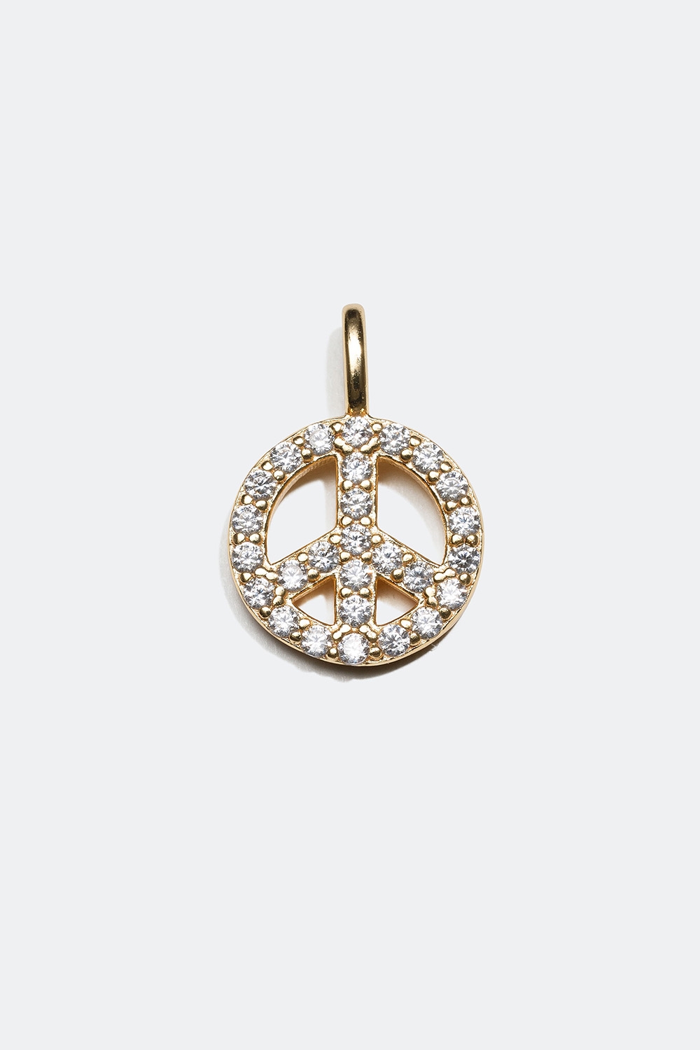 Anheng med fredssymbol, forgylt med 18 K gull og med Cubic Zirconia i gruppen Smykker / Anheng hos Glitter (509000282000)