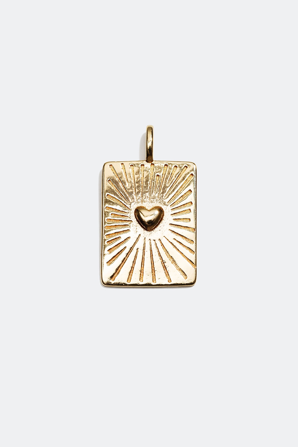 Rektangulært anheng med hjerte, forgylt med 18 K gull i gruppen Smykker / Anheng hos Glitter (50900029)