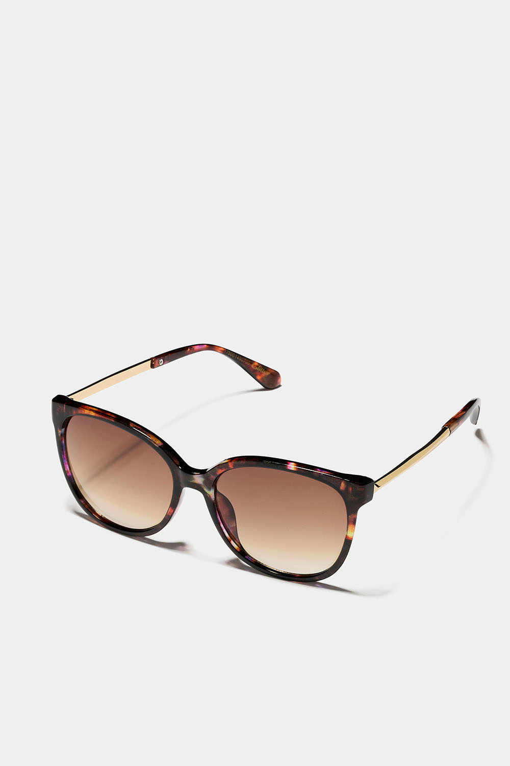 Skilpaddemønstrede solbriller med gullfargede stenger