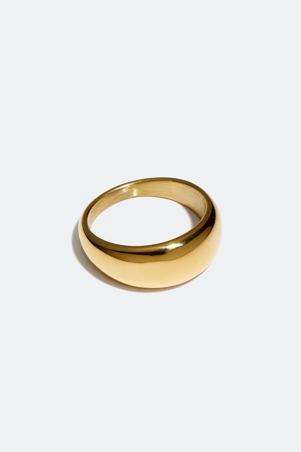 Kraftige ring i stål med 18 k gull