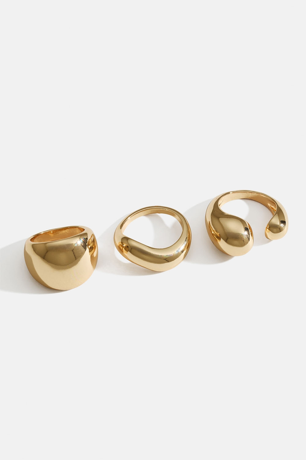 Gullfargede, tykke ringer, 3-pakning