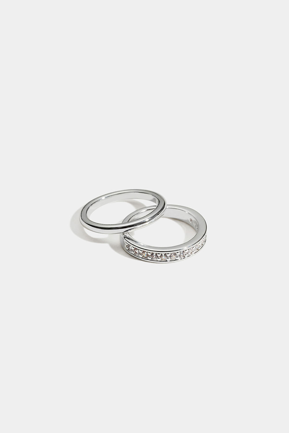 Lillefingerringer med glassteiner, 2-pakning