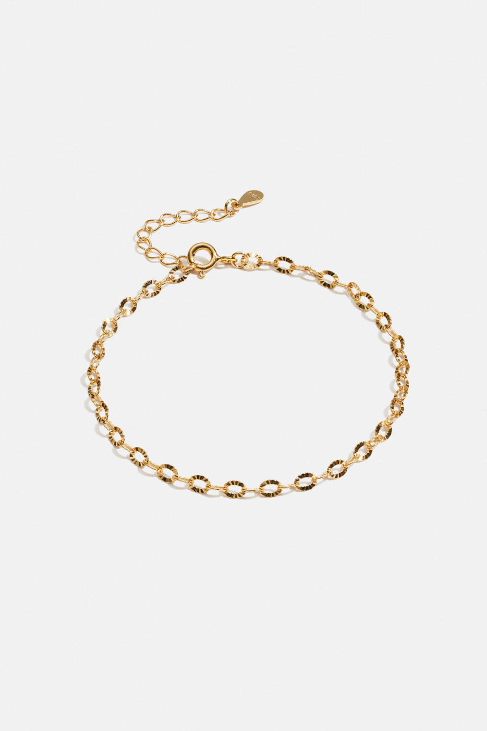 Armbånd i 18k forgylt ekte sølv med riflet lenke