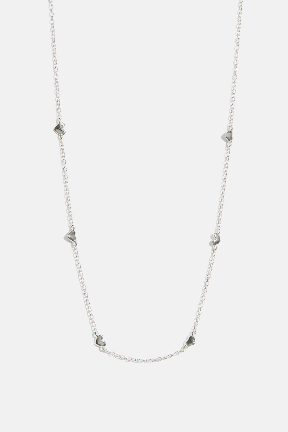 Halskjede i ekte sølv med tre fylte hjerter